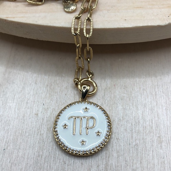 Ann Taylor Virgo Celestial Zodiak Sign Pendant Chain Necklace - Picture 4 of 6